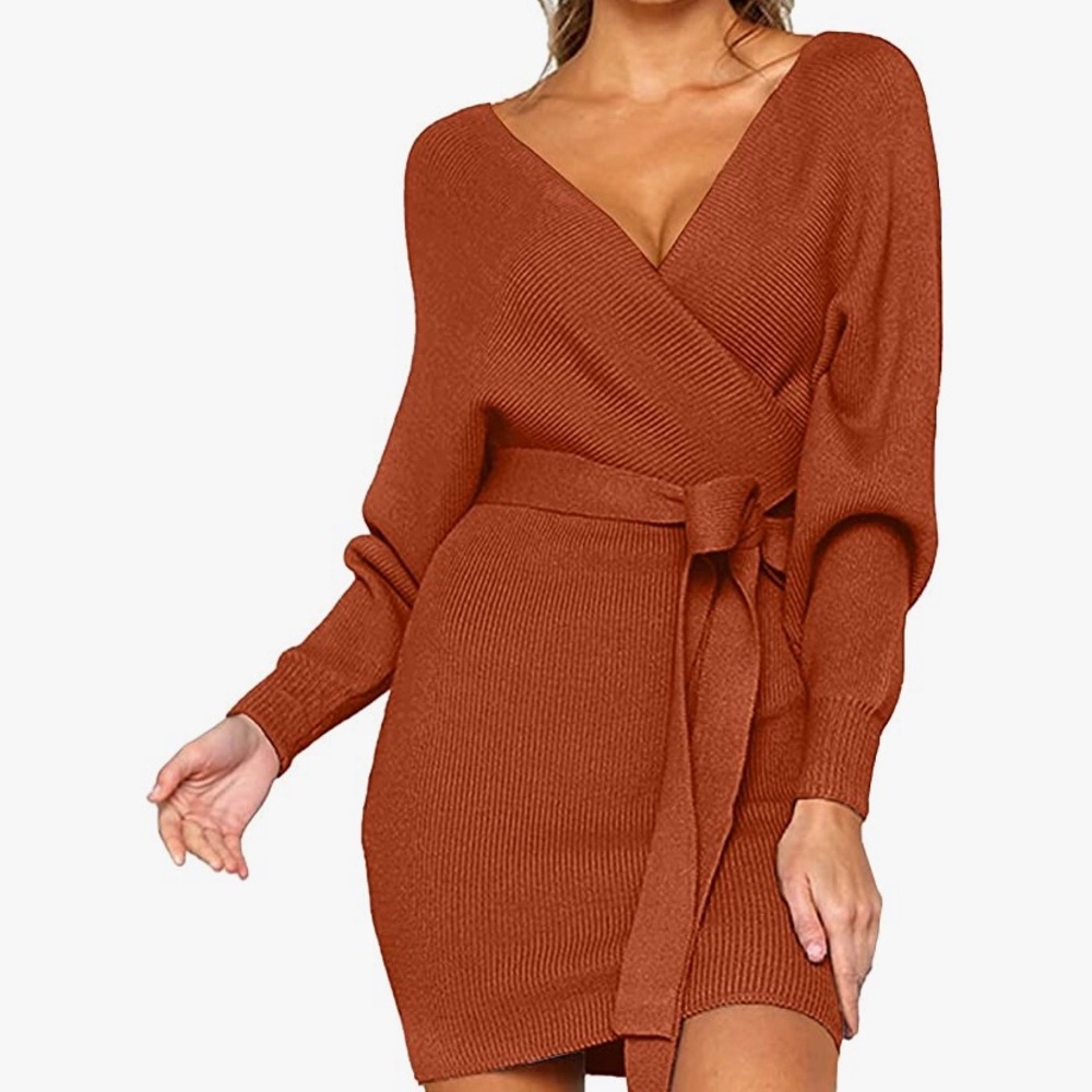 Sweater wrap dress